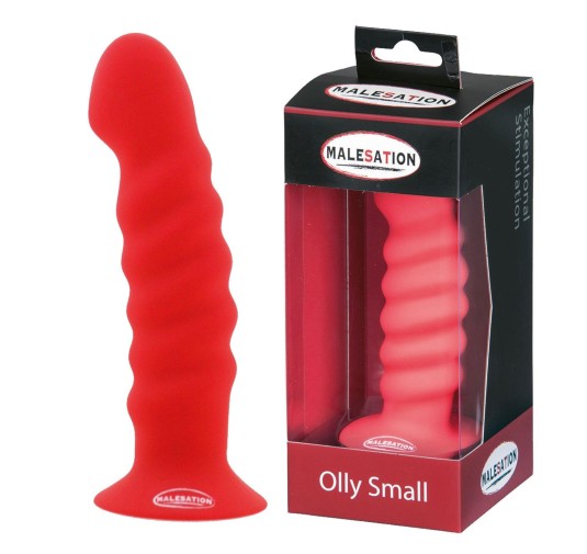 Czerwone ogniste spiralne dildo przyssawka 13,6 cm